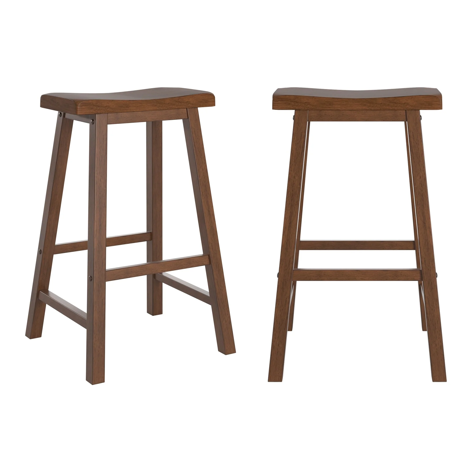 Cadiz Saddle Seat 29 Bar Height Backless Stools (Set of 2)