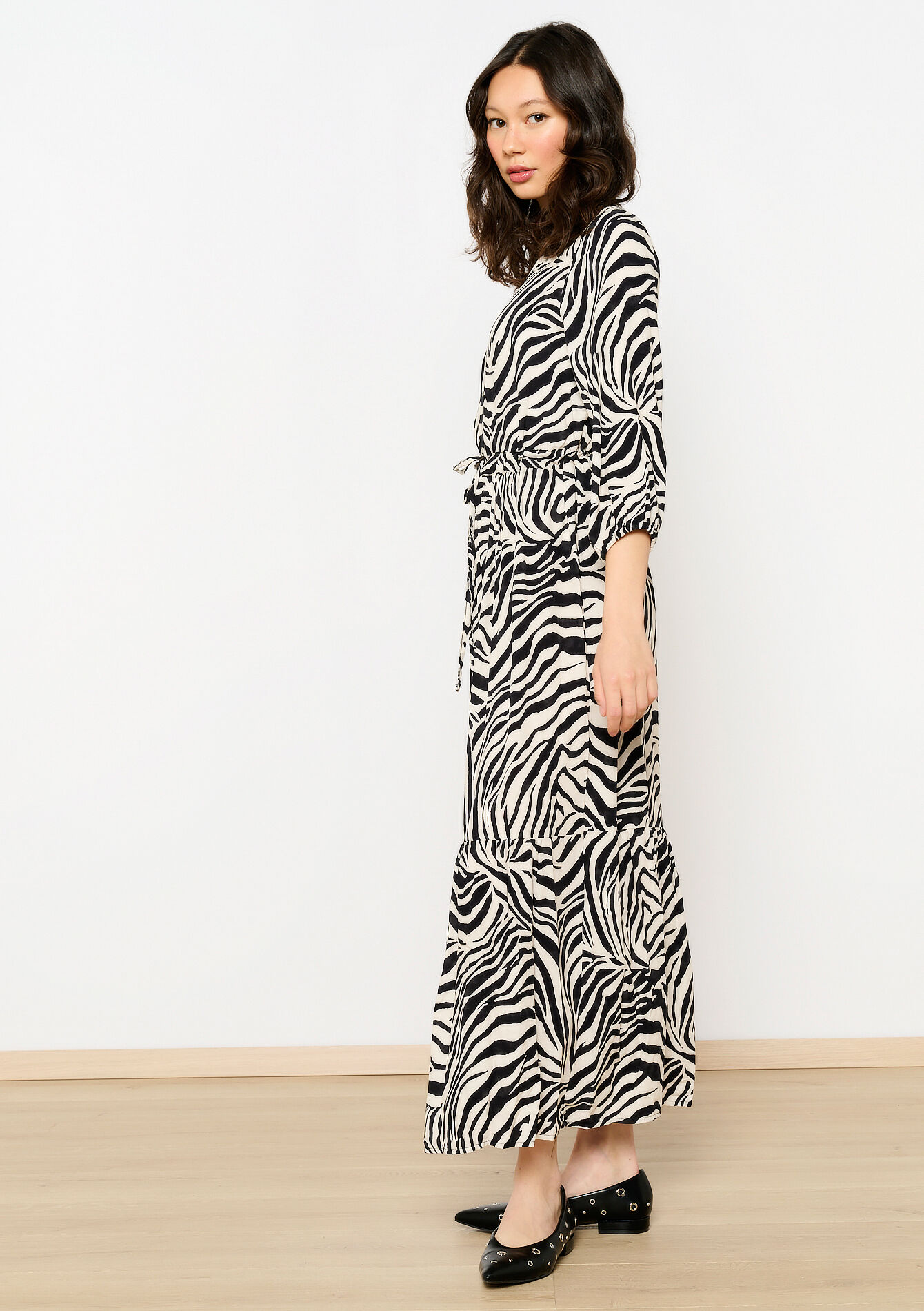 Maxi-jurk met zebranprint