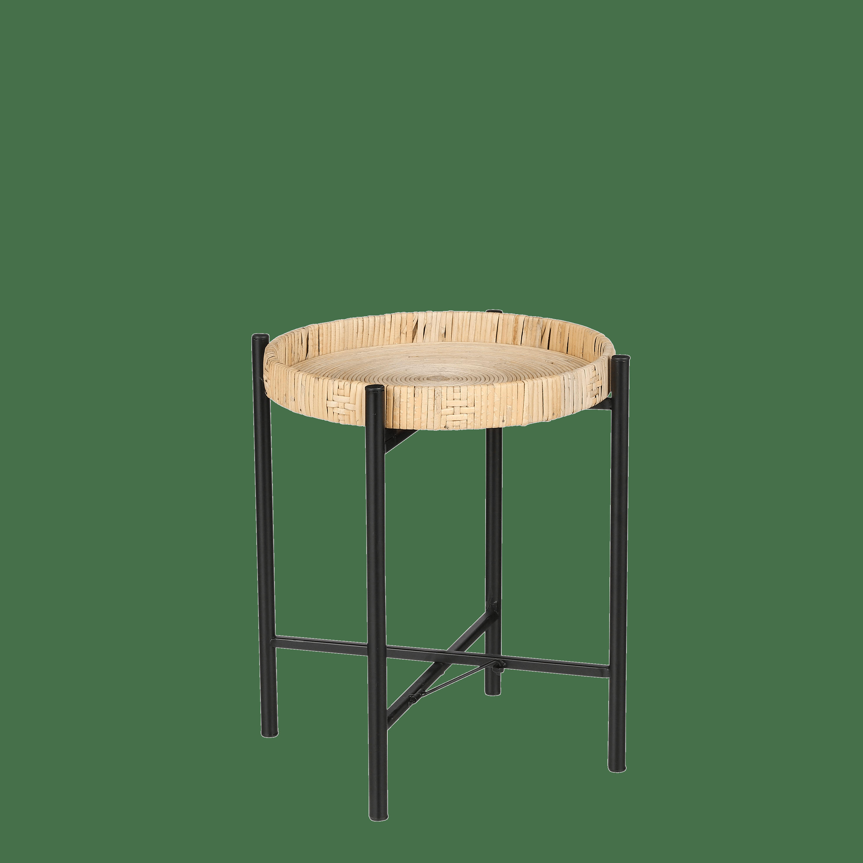 KAJ - Table d'appoint en rotin marron