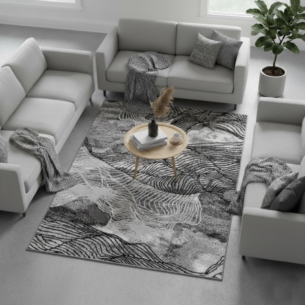 Dywan nowoczesny szary do salonu pokoju 010 - 80x150 cm - modny solidny