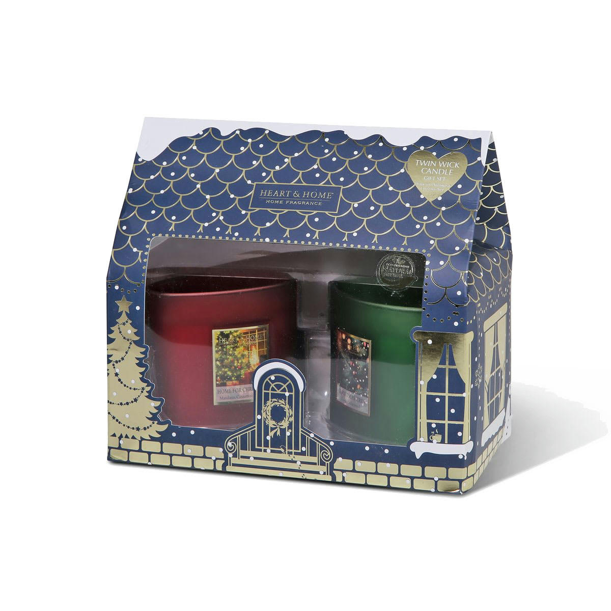 - Coffret cadeau 2 bougies éllipses heart and home