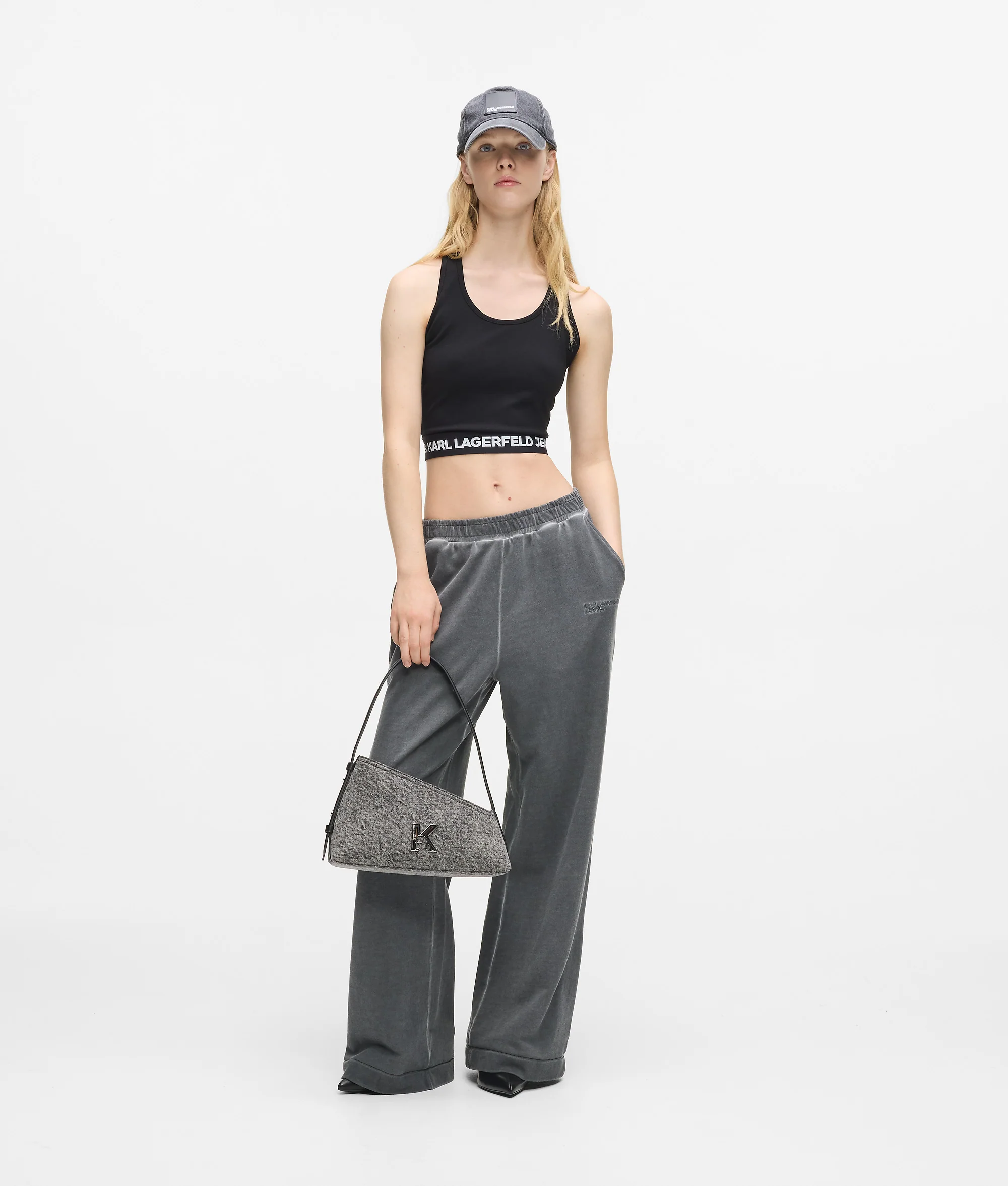 Sac porté épaule géométrique en denim