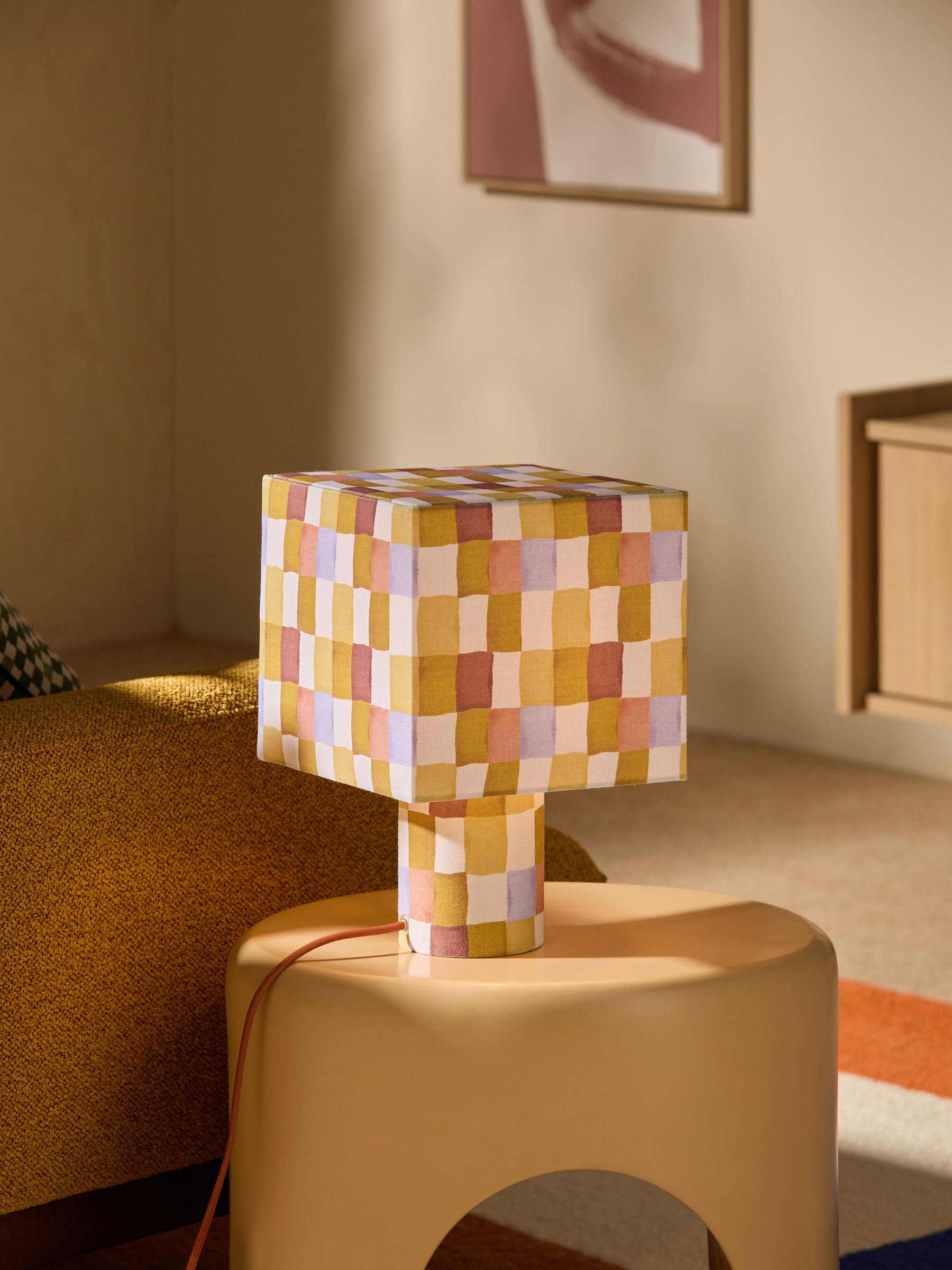 Tiana Table Lamp in Multi Check