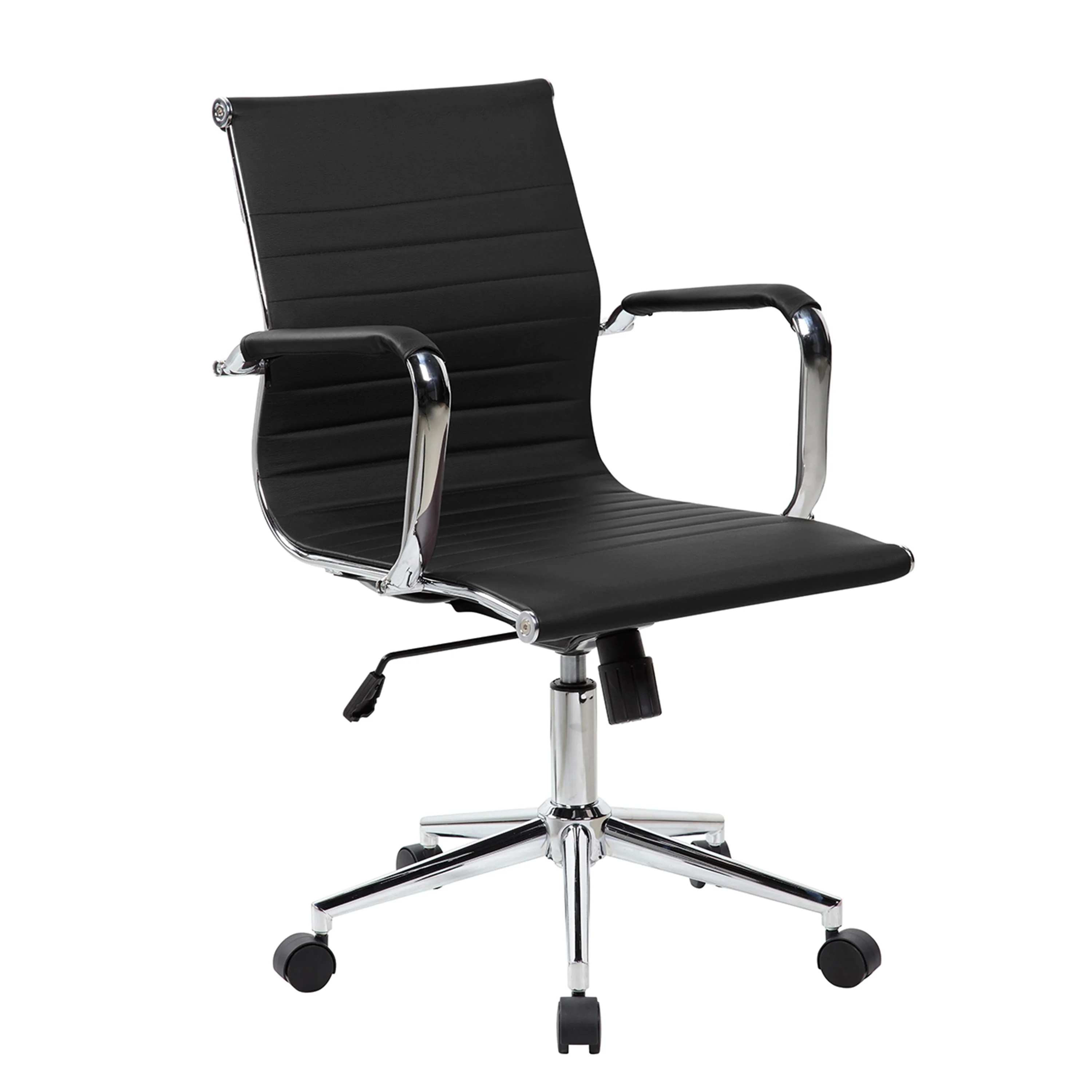 Techni Mobili Modern Medium Back Executive Office Chair with Ergonomic Design and Adjustable Features