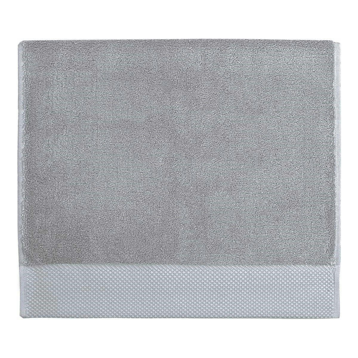 SENSOFT - 3 grandes serviettes d'invité zéro twist 560g gris perle 40x60 cm
