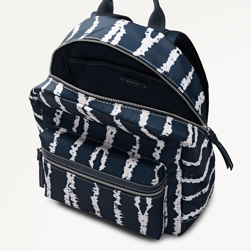 Halley Row - Tie Dye Stripe - Medium Ziptop Backpack