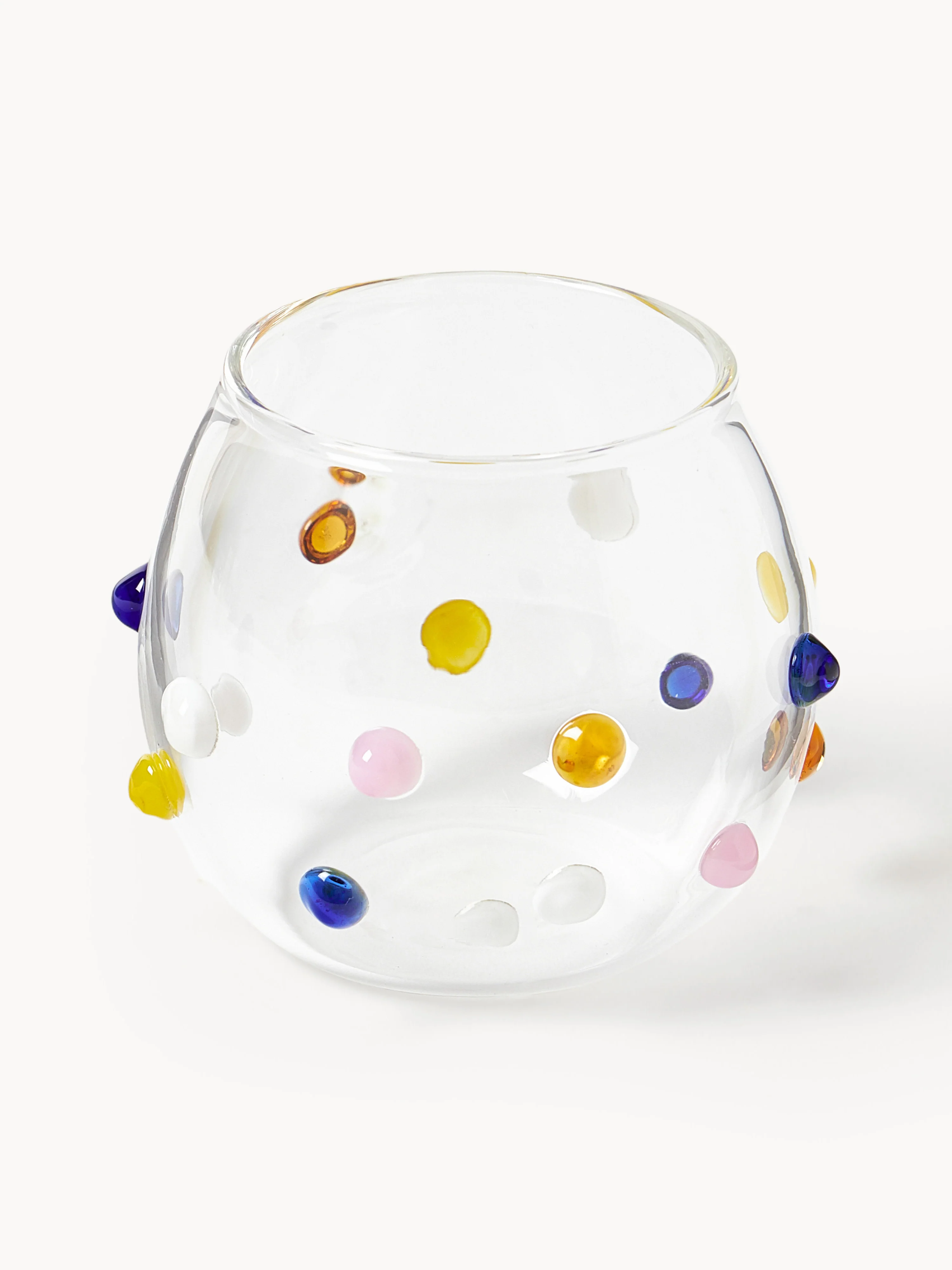 Mundgeblasene kleine Trinkgläser Perli aus Borosilikatglas, 4er-Set