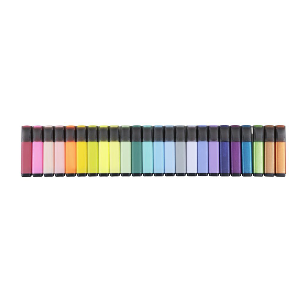 Surligneur x24 classique et pastel corps métallique L13cm