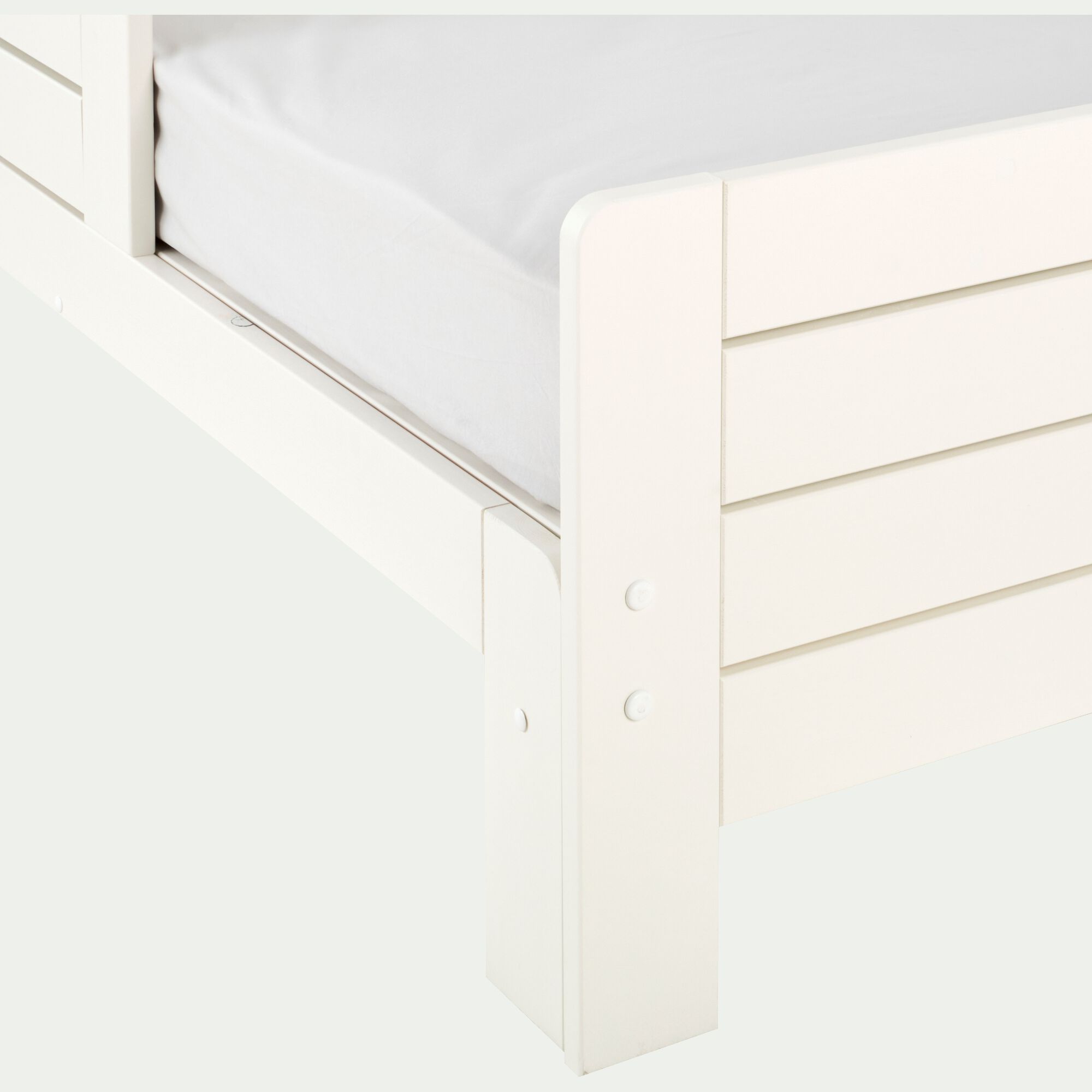 LOTTE - Lit évolutif 1 place en pin massif 3 positions pour enfant - blanc
