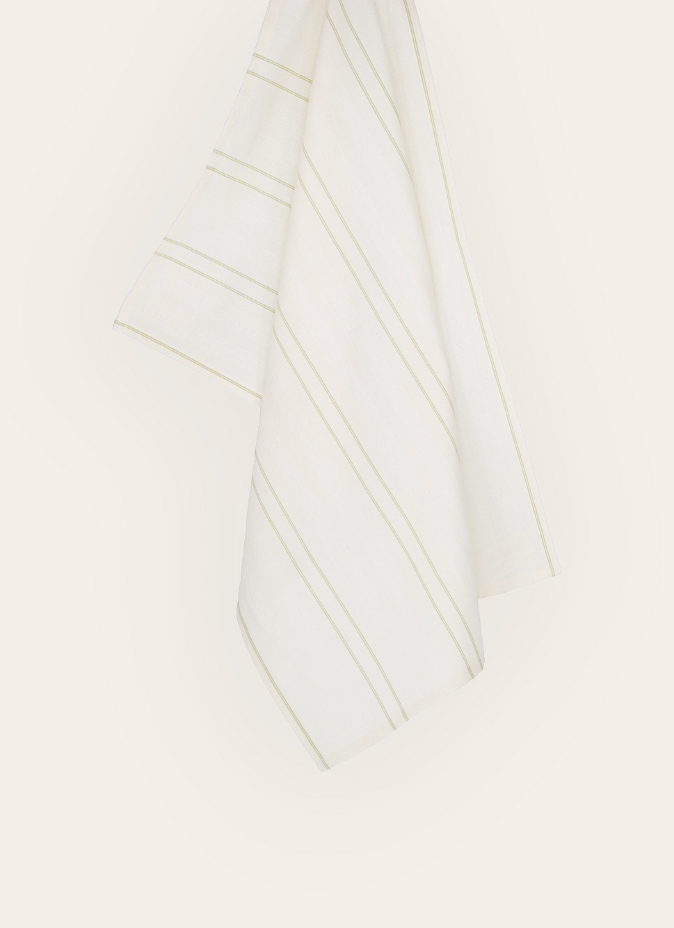 TORCHON EN COTON TEXTURÉ AVEC RAYURES vert