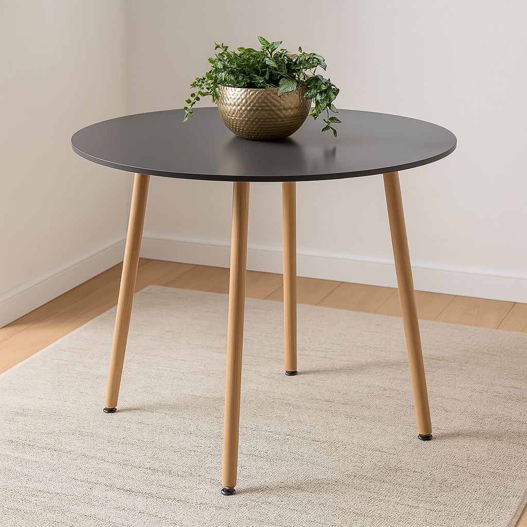 KOSY KOALA Dining Table White Wood Kitchen Place for 4 Seats, Dining Table Only (White H 75 x L 90 x W 90 cm)
