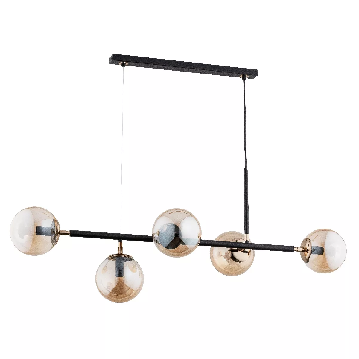 Lampa wisząca czarno-bursztynowy Dansa 5xE14x40W wym: 80x110x31 cm Alfa