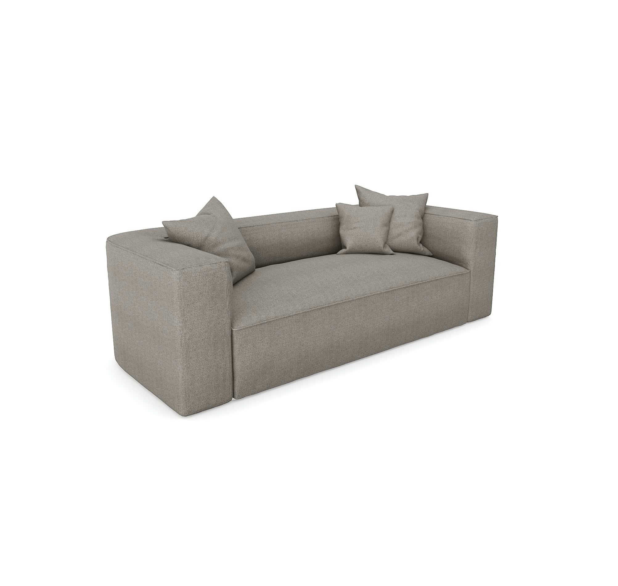 ALMA - Canapé 3 places tissu tramé taupe