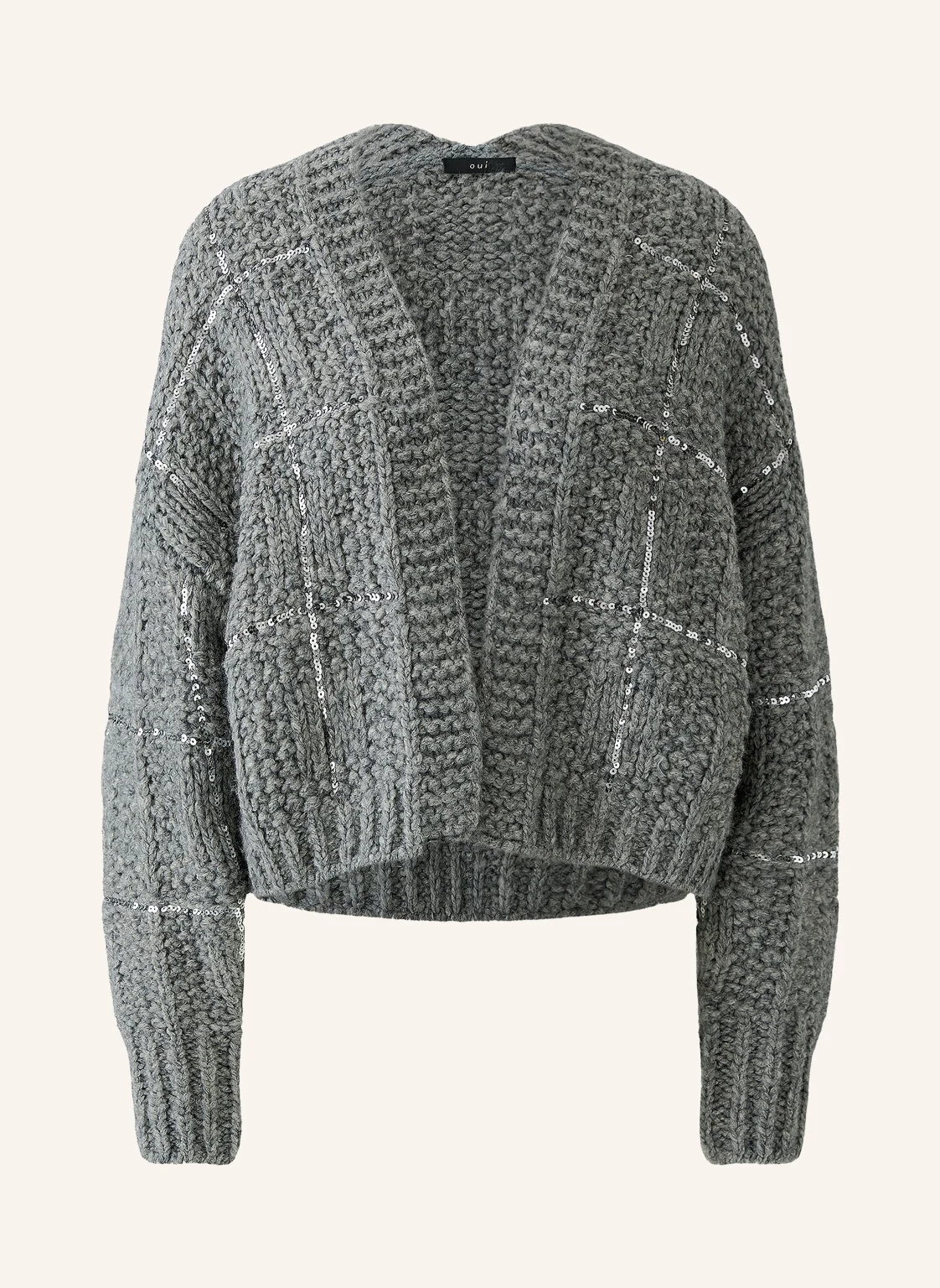 Oui Strickhülle mit Pailletten