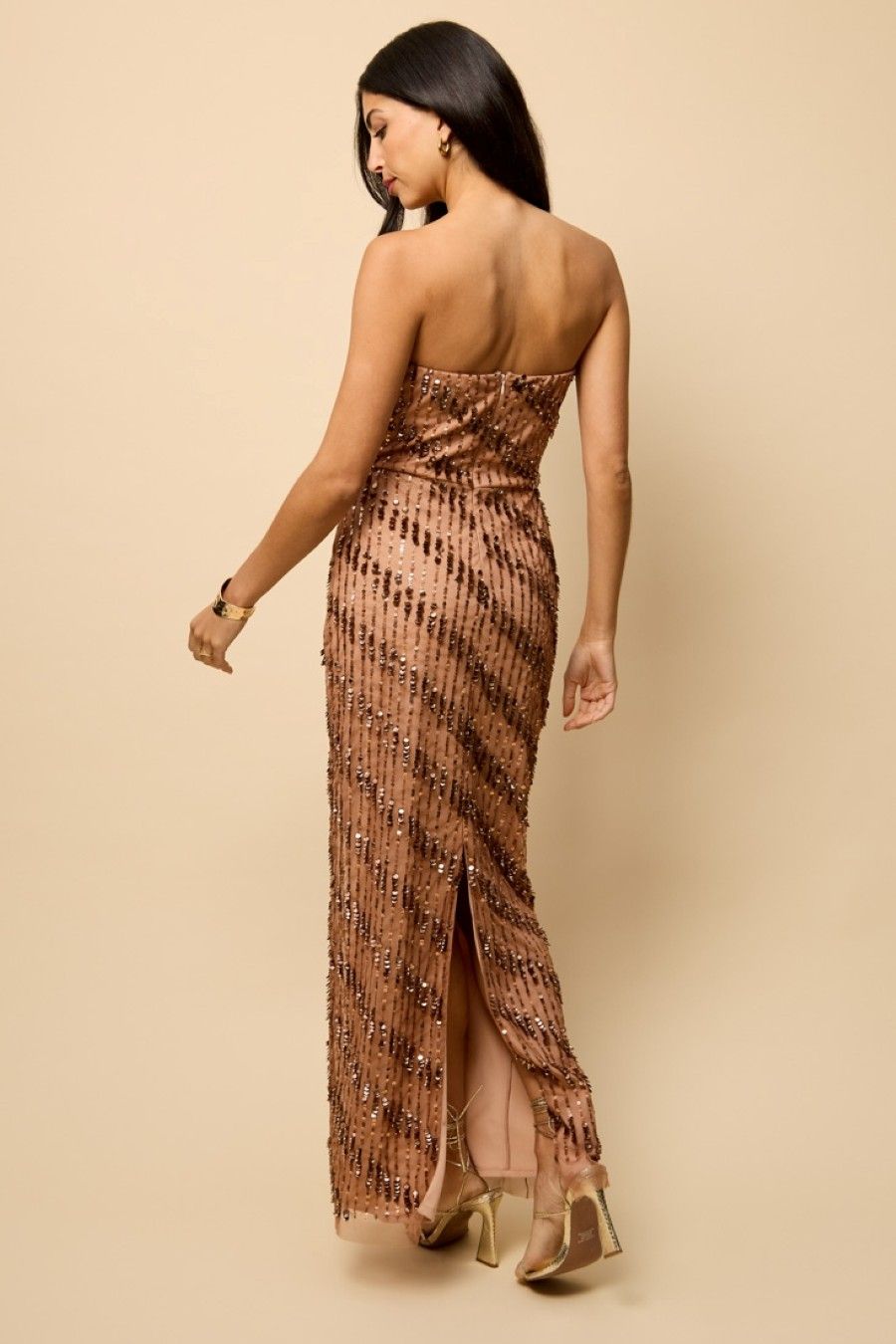 Little Mistress Embellished Bandeau Maxi Dress