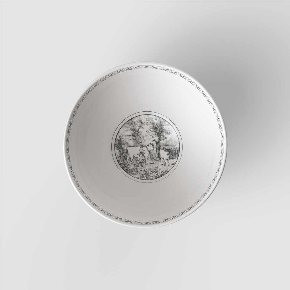 Audun Appetizer/ Dessert Bowl - Multi-colored, 15.9 oz, Premium Porcelain