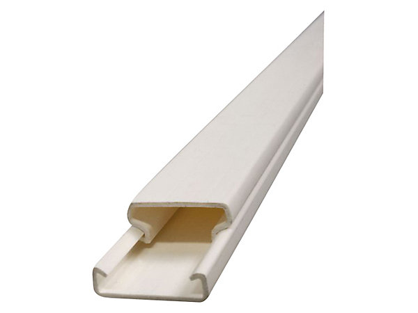 Moulure électrique blanche pour passage de câbles et fils en saillie 20 x 10 mm