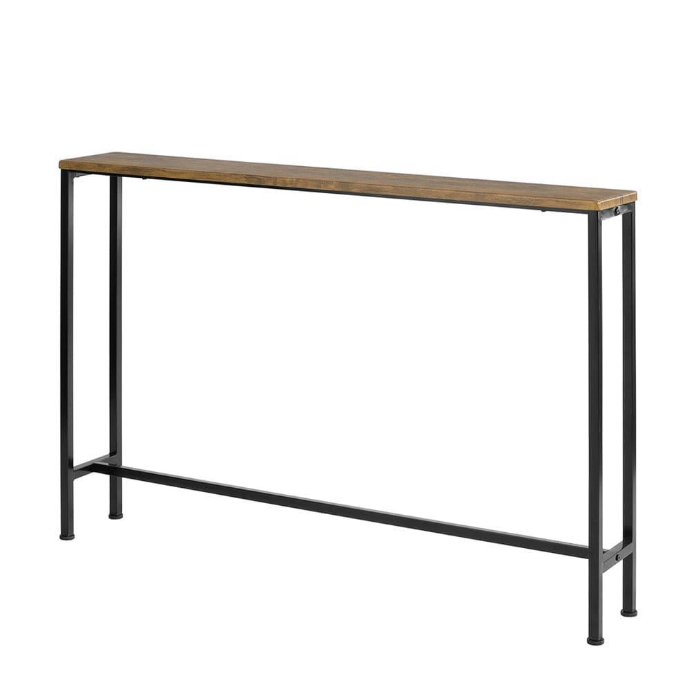 - Table console cadre en métal noir et effet bois