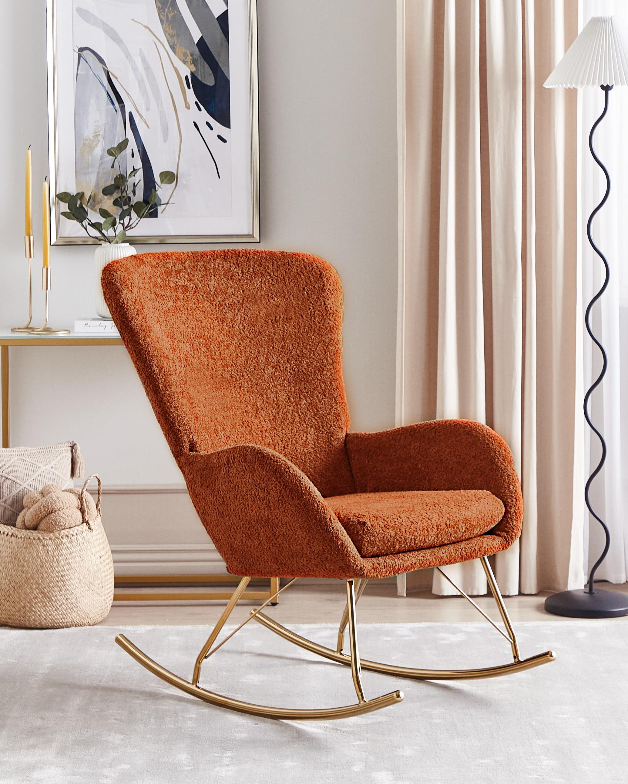 Rocking Chair ANASET Boucle Orange