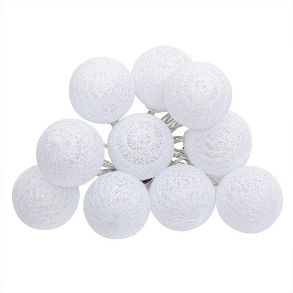 Girlanda Cottonbals białe (ciepłe światło)
