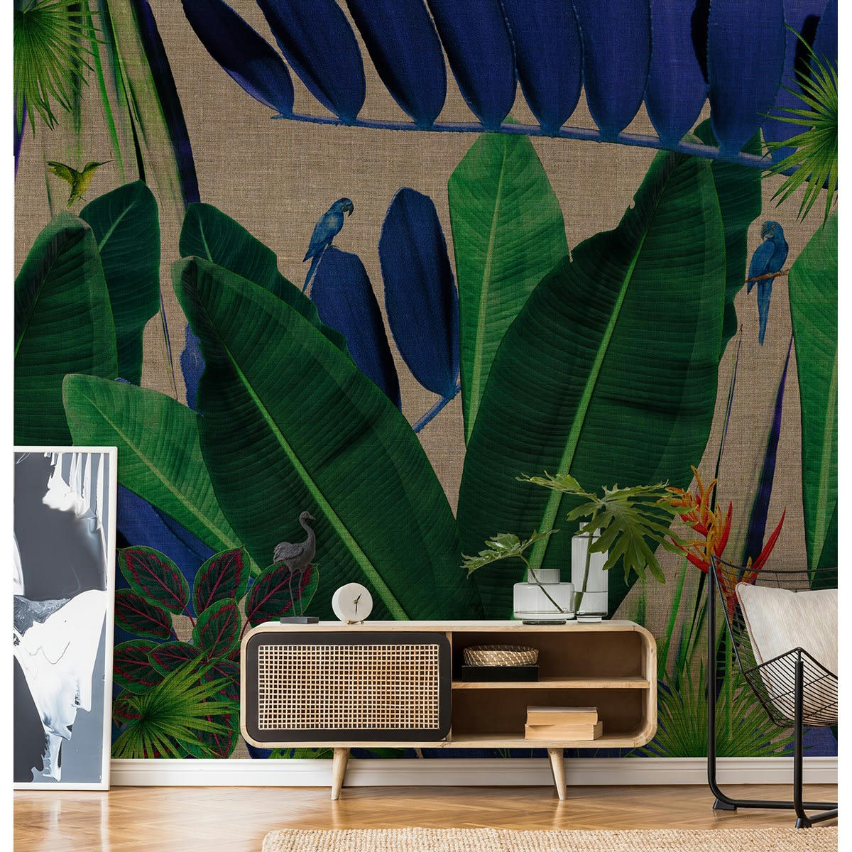 KOLIBRI - Papier peint panoramique en papier vert foncé 288x260