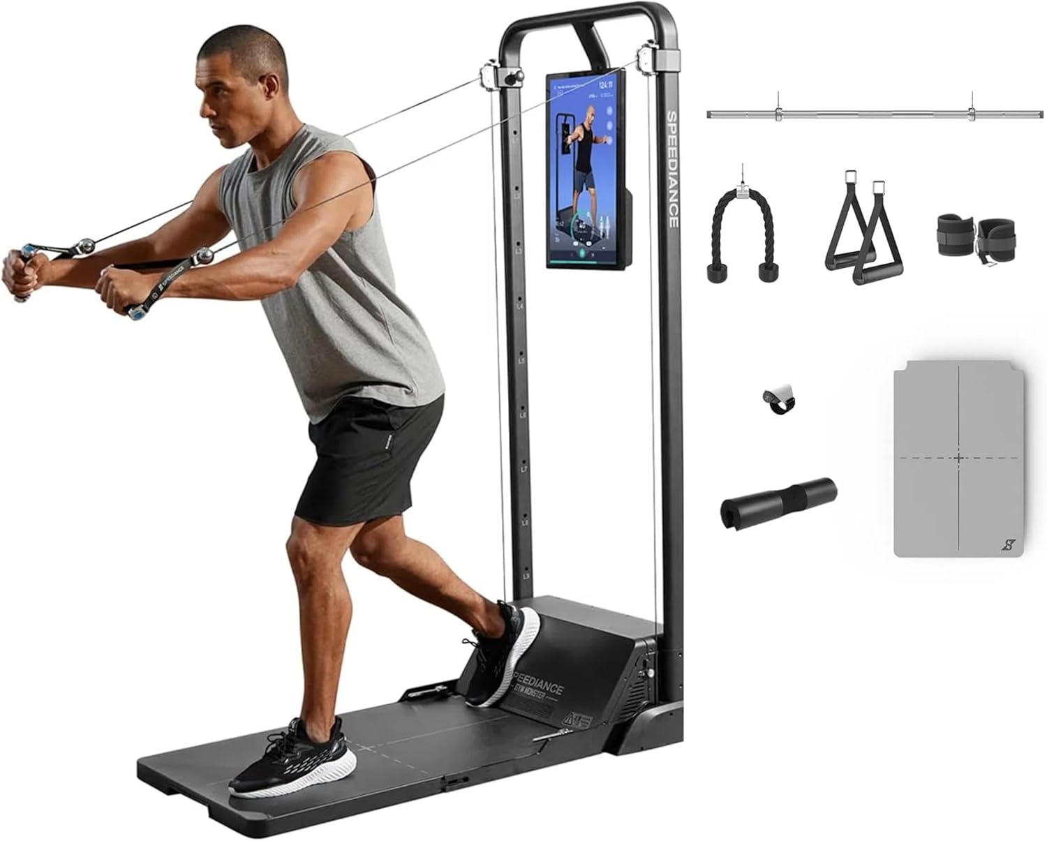 Speediance Gym Monster & Adjustable Weight Bench & AeroRow Rowing Bench & PowerGrip Smart Handles & Smart Body Fat Scale Bundle
