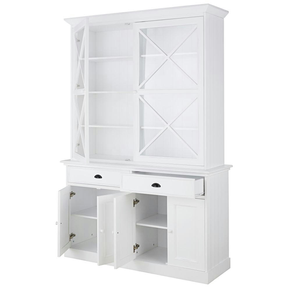 Newport - Vaisselier 6 portes 2 tiroirs blanc