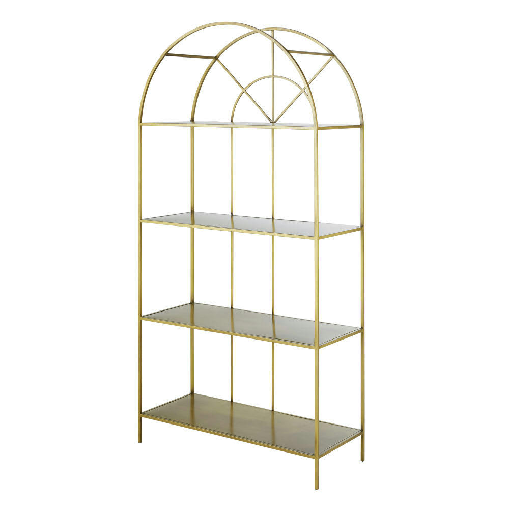 Lizea - Etagère arcade en métal doré mat