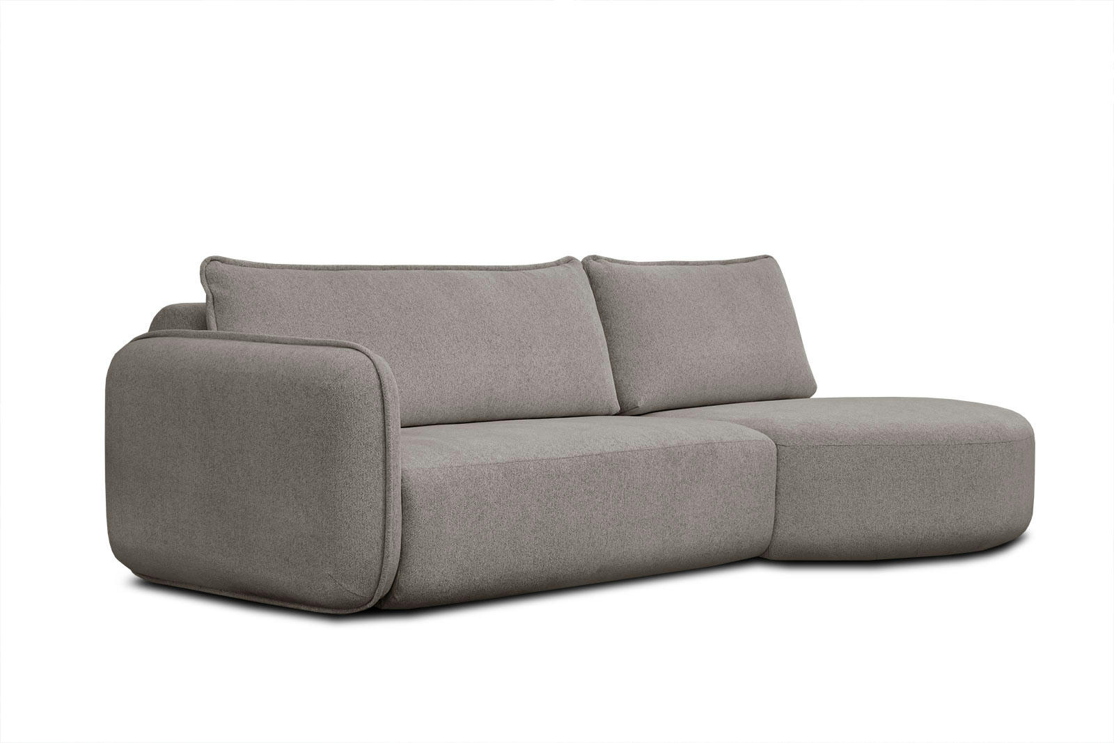 IPSUM - Canapé d'angle droit 3 places avec l'île tissu marron