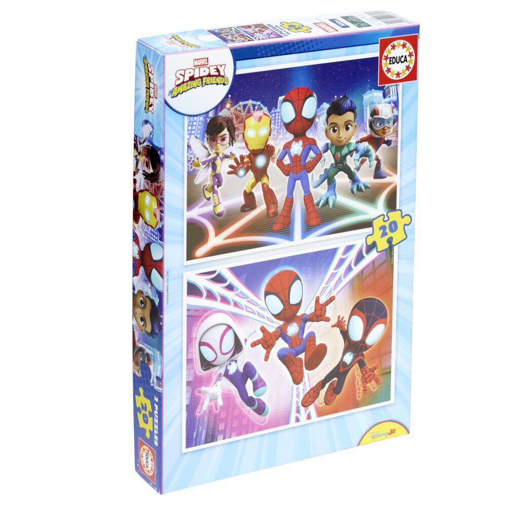 Puzzle enfant x2 Spidey 20 pièces recto-verso