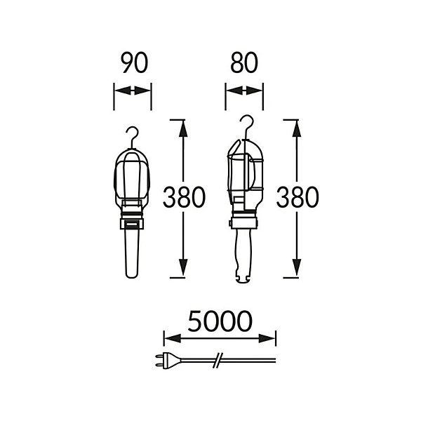 Baladeuse Métal avec Douille E27 Câble 5m - SILAMP