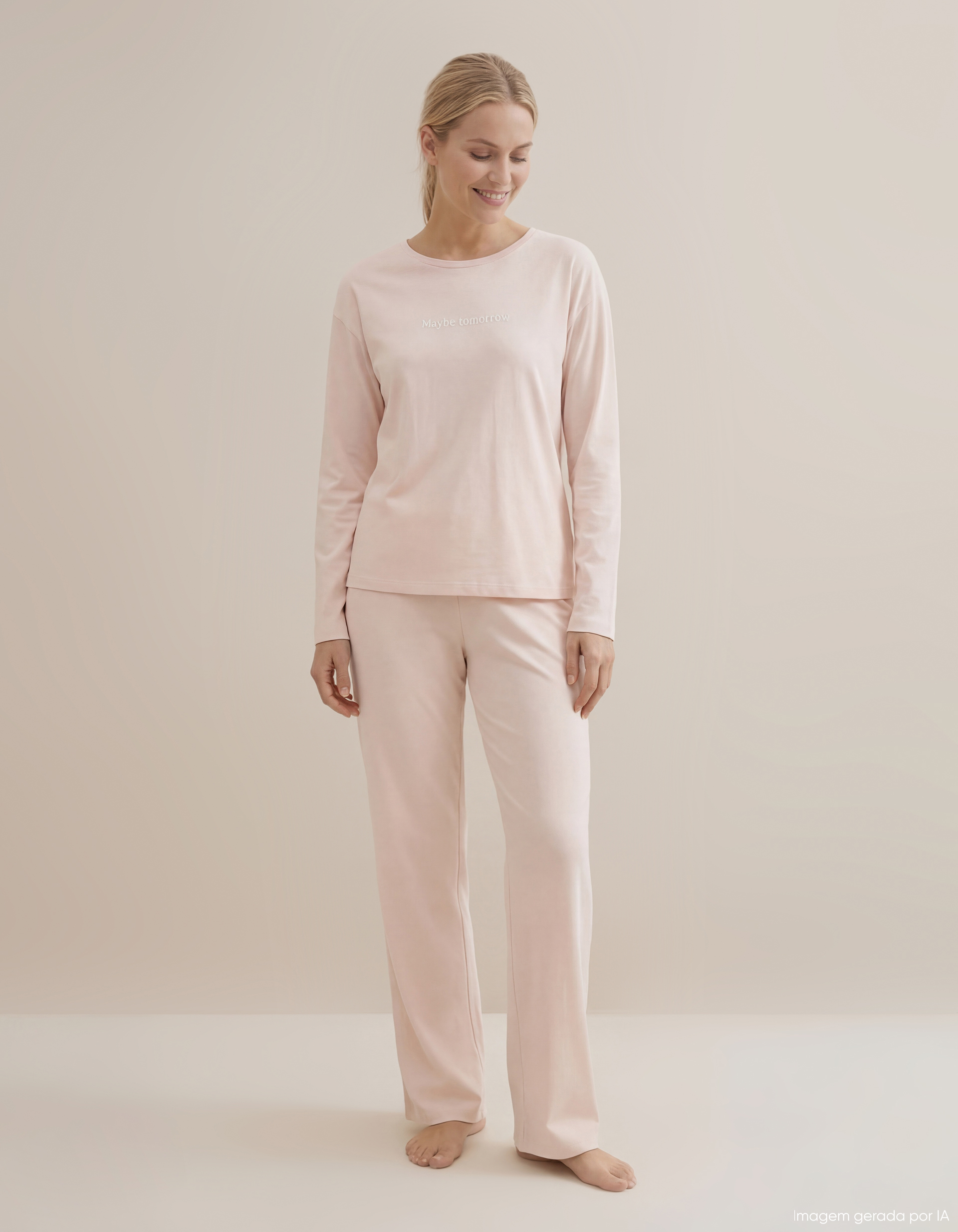 Pijama, Mulher, Rosa Claro