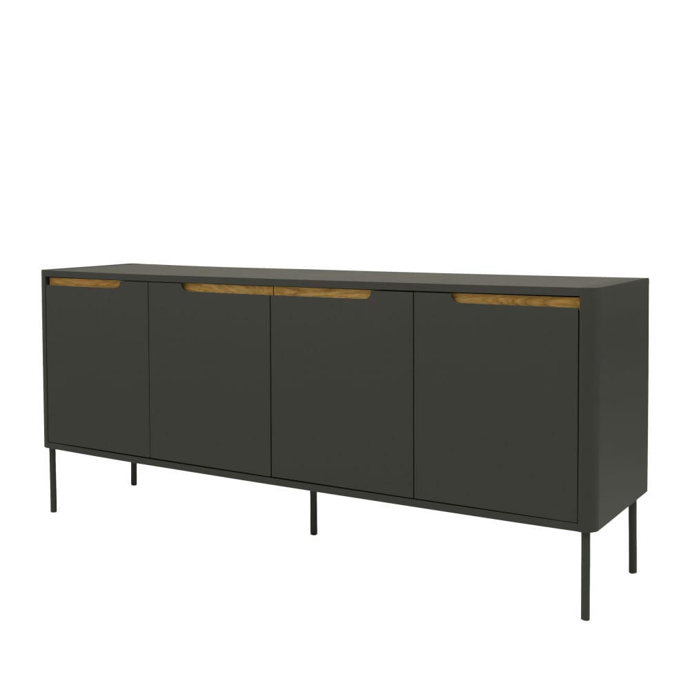 SWITCH - Buffet en bois 4 portes L173cm gris anthracite