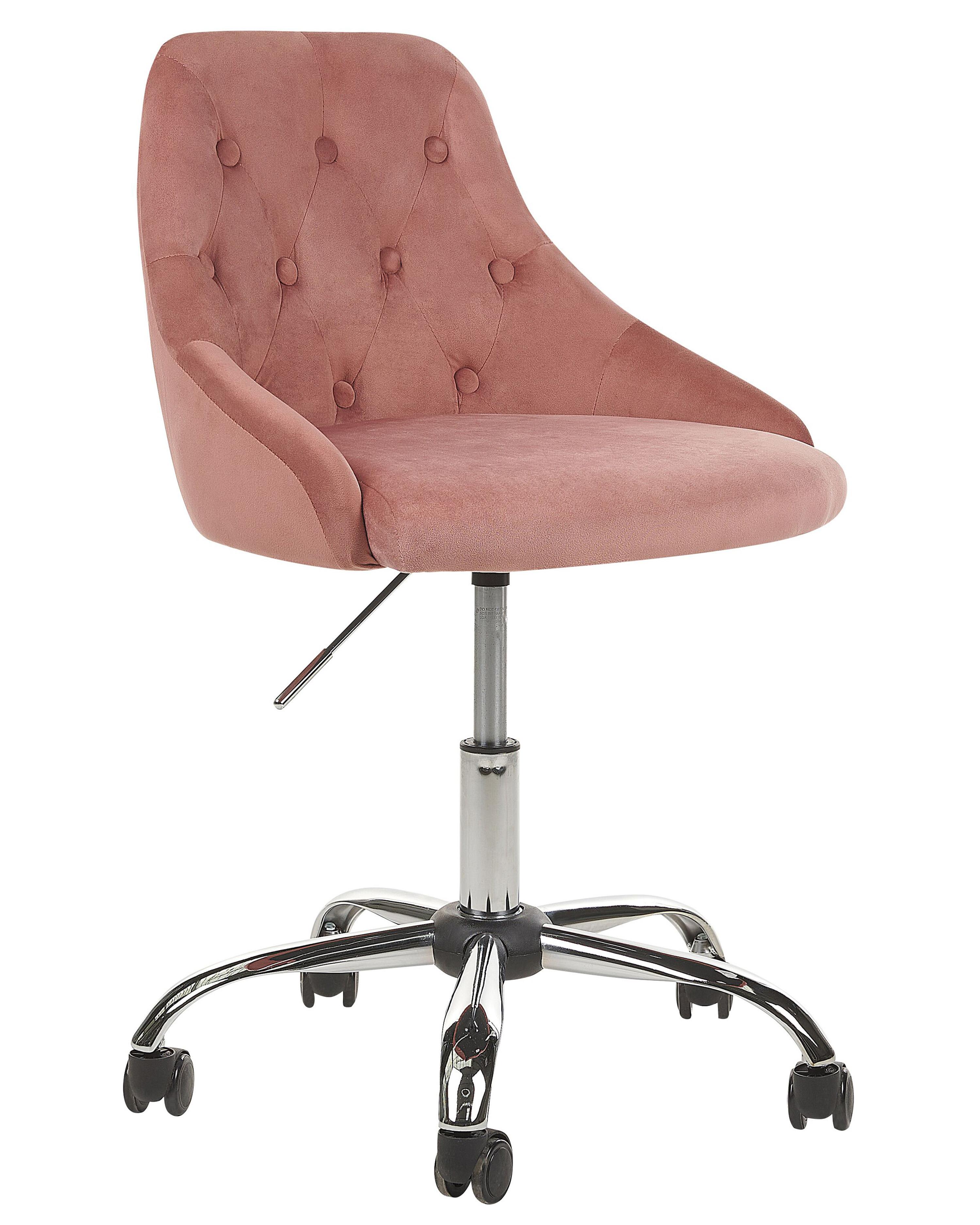 Desk Chair PARRISH Velvet Pastel Pink