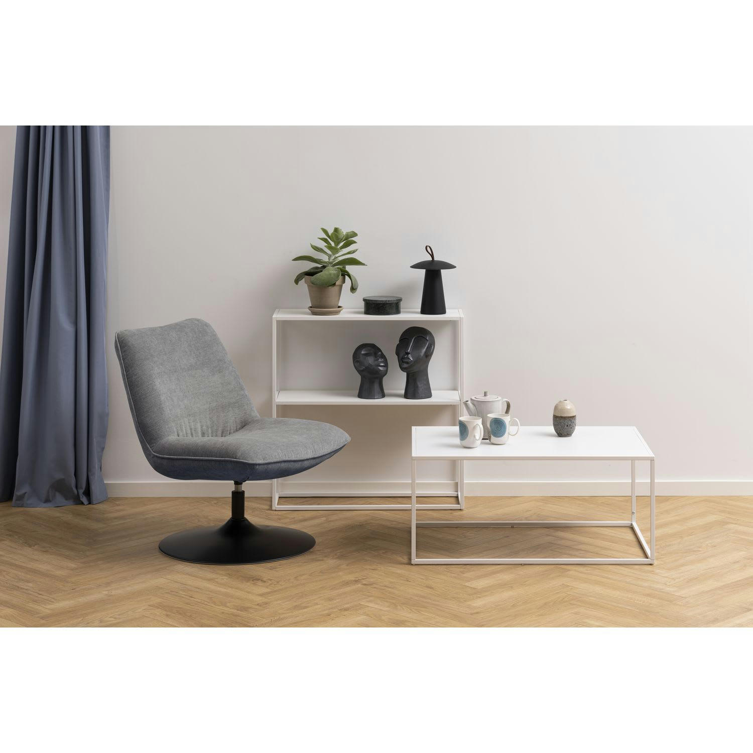 MANIE - Fauteuil rembourré au style vintage gris
