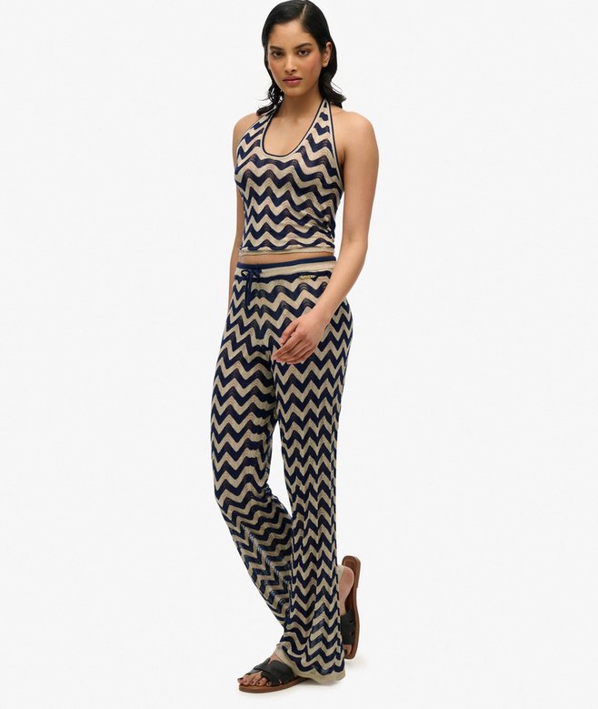 Zigzag Knit Wide Trousers