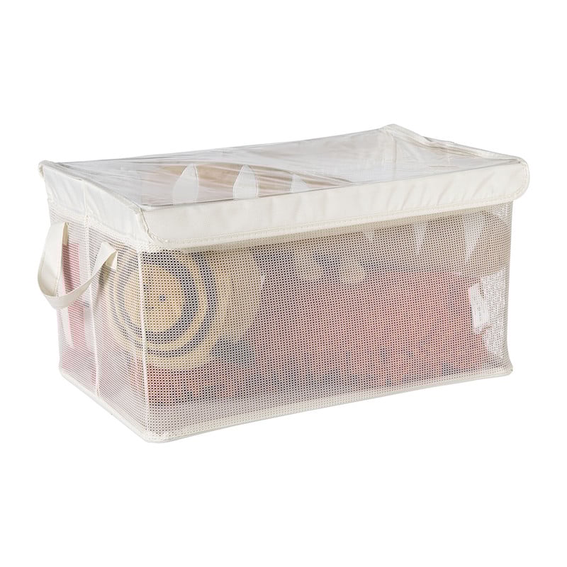 Opbergmand met handvatten - wit - 30x47x25 cm