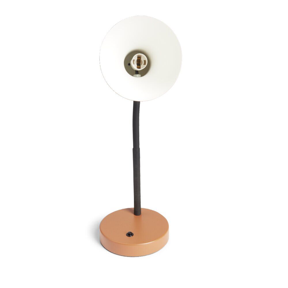 Lampe de bureau orientable métal orange Ø14xH36cm