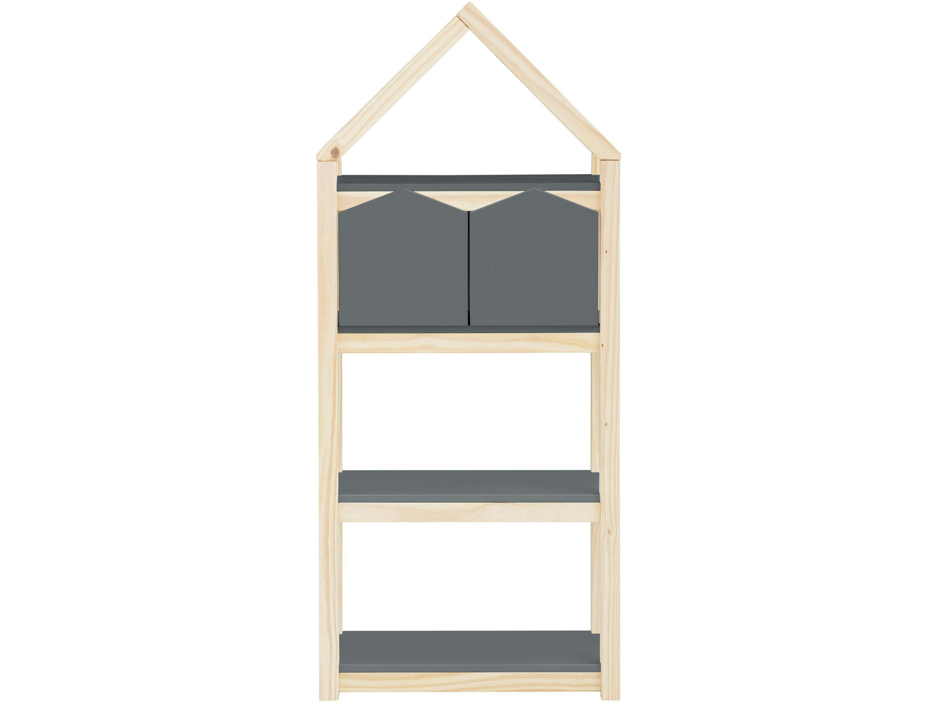 SQUARE LINE - Bibliothèque avec 2 paniers Vert Nature