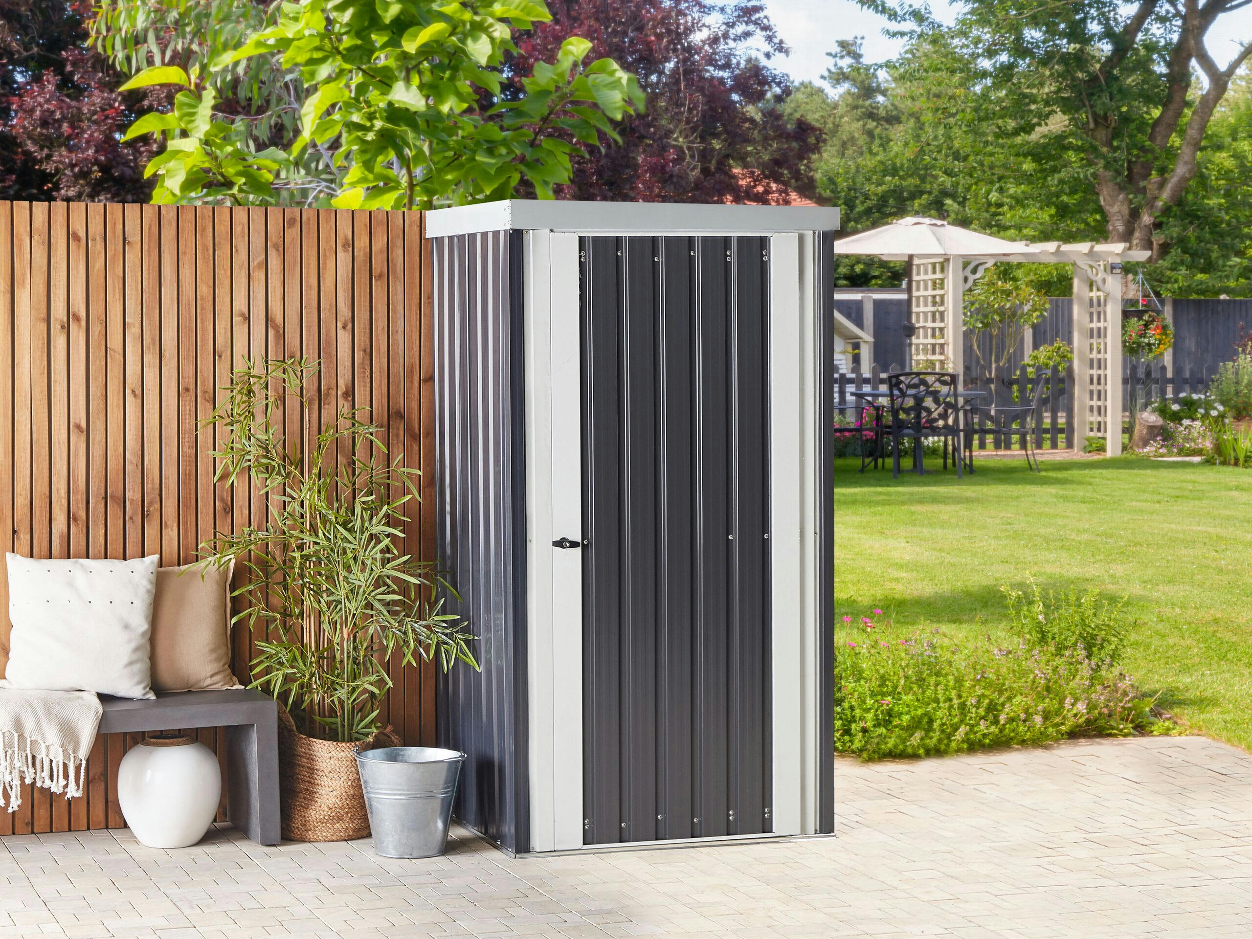 UMBRIA - Abri de jardin en acier gris