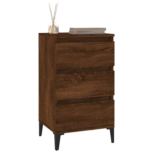NNEVL Bedside Cabinet Brown Oak 40x35x70 cm Engineered Wood