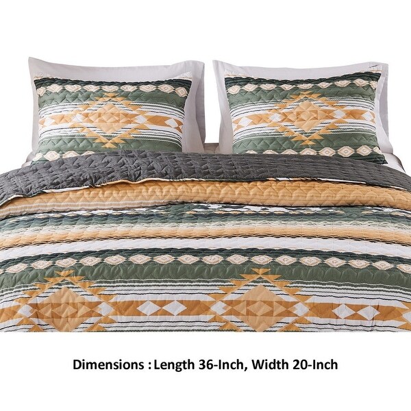 Jashua 20 x 36 King Size Pillow Sham, Southwest Yellow Stripes, Zipper
