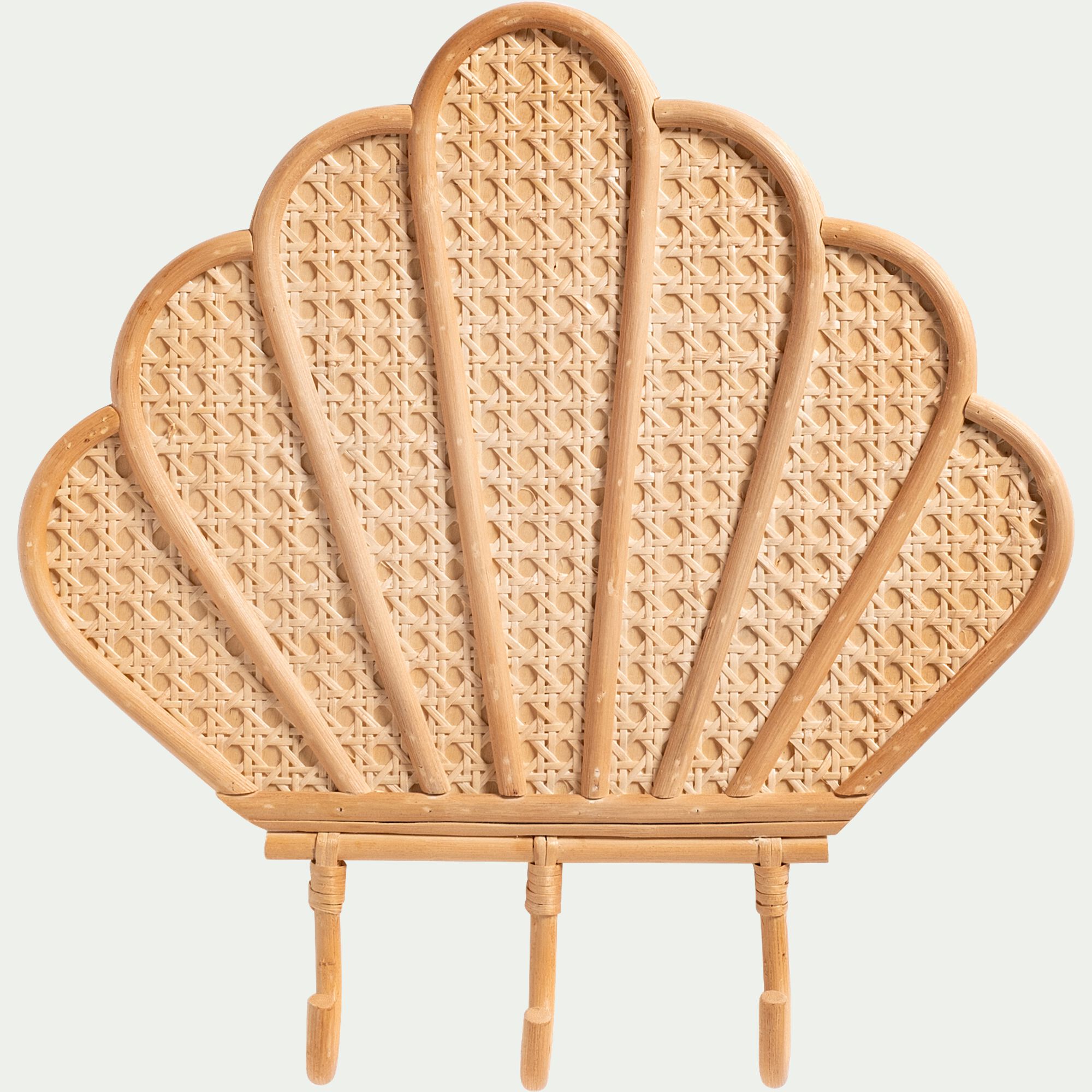 MARISSA - Patère en rotin forme coquillage -naturel