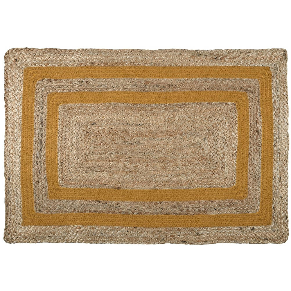 BERRY - Tapis moutarde jute coton 60x90cm