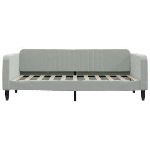 NNEVL Day Bed Light Grey 90x190 cm Velvet