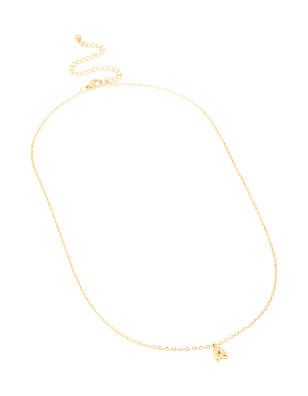 Waterproof Gold Plated Stainless Steel Mini Bubble Letter A Necklace