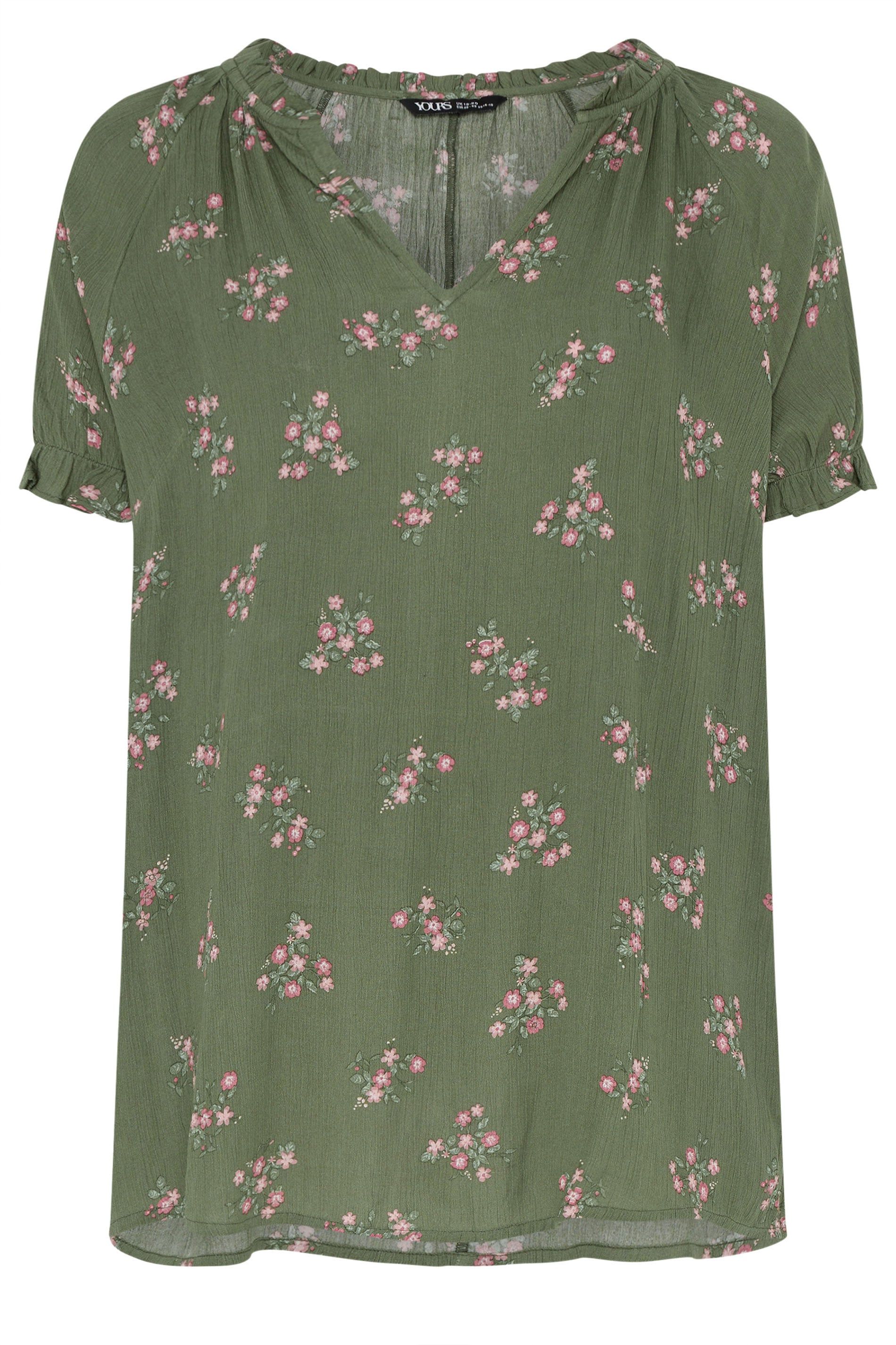 Yours Floral Notch Neck Blouse