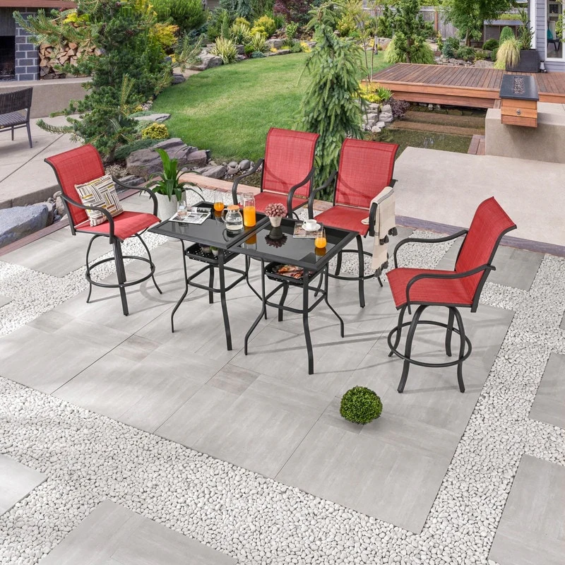 Patio Festival 4-Person Outdoor Bar Height Bistro Dining Set
