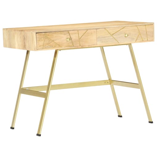 NNEVL Writing Desk with Drawers 100x55x75 cm Solid Mango Wood