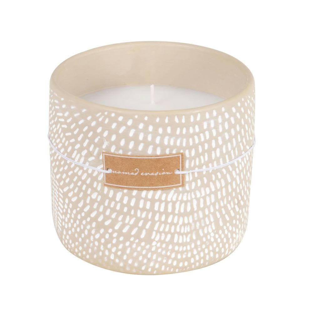BEKA - Bougie parfumée en céramique blanche et taupe 210g